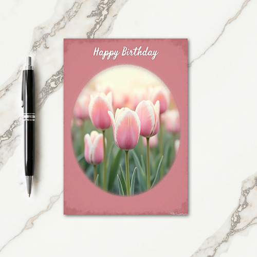 Striped Floral Birthday Card