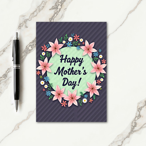 Striped Floral Blossom Card