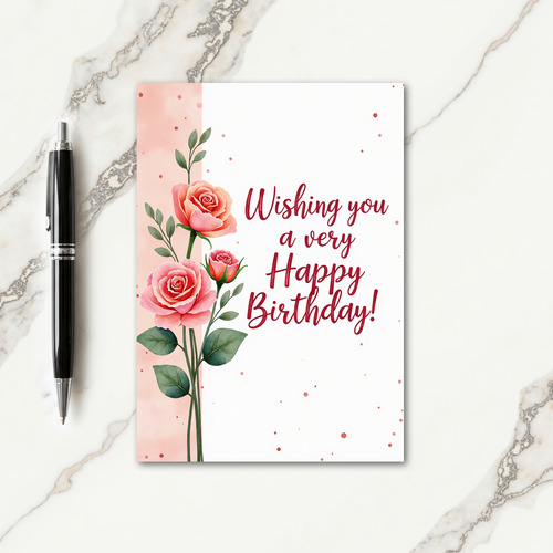 Striped Floral Blush Card