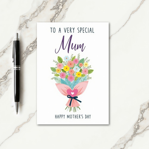 Striped Floral Bouquet Card