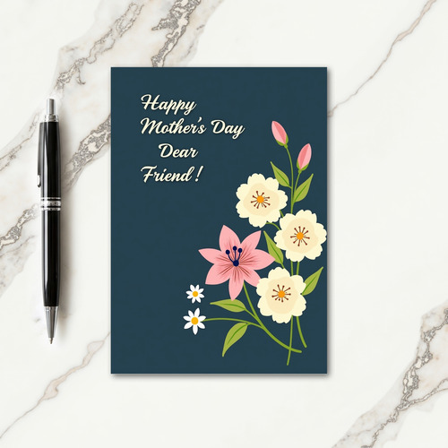 Striped Floral Friend Card