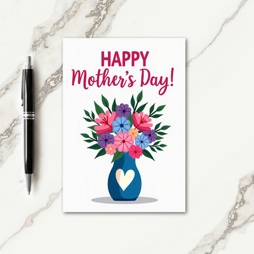 Striped Floral Happy Card