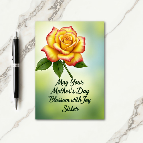 Striped Floral Joy Sister Card