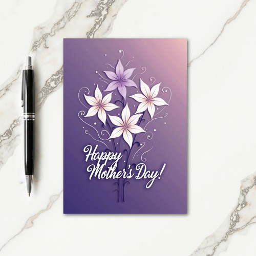 Striped Floral Mothers Card