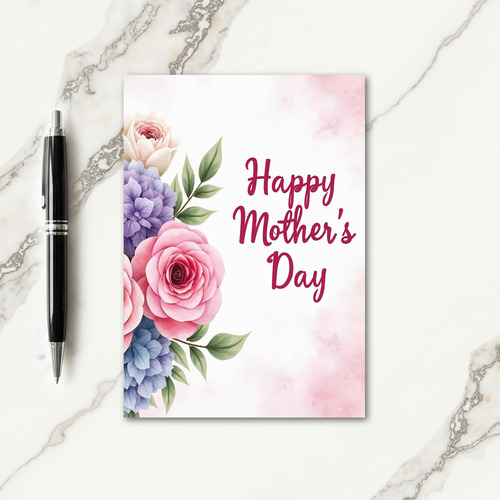 Striped Floral Mothers Love Card