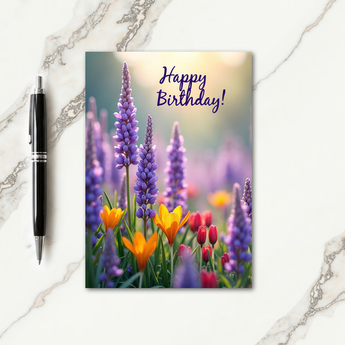 Striped Floral Nature Card