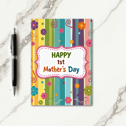 Striped Floral Pattern Card