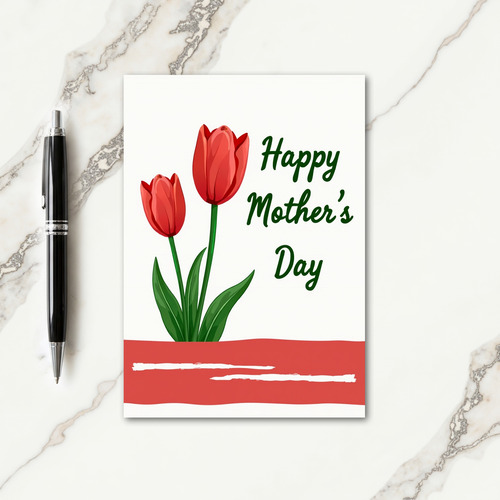 Striped Floral Springtime Card