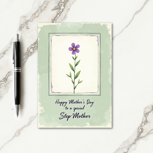 Striped Floral Thank You Card