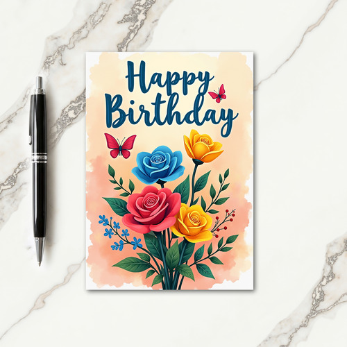 Striped Floral Wonder Card