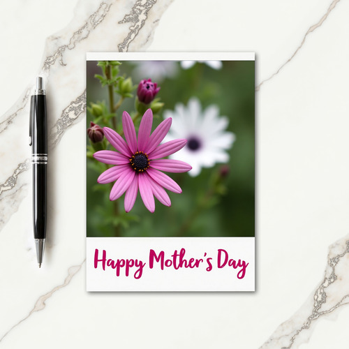 Striped Flower Happy Mothers Day Card
