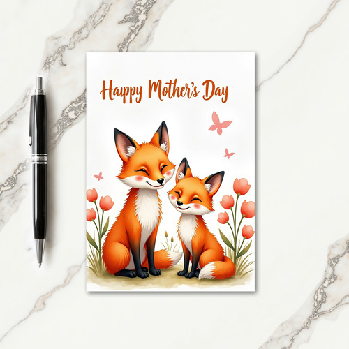 Striped Foxes Love Card