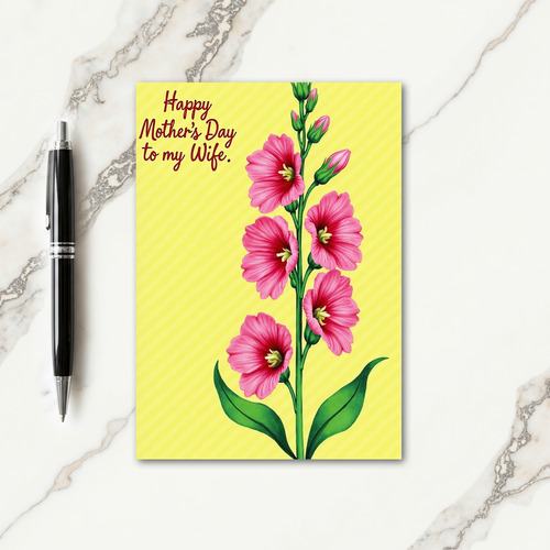 Striped Fuchsia Floral Card