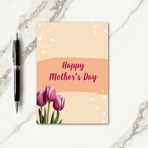 Striped Fuchsia Mothers Day Card