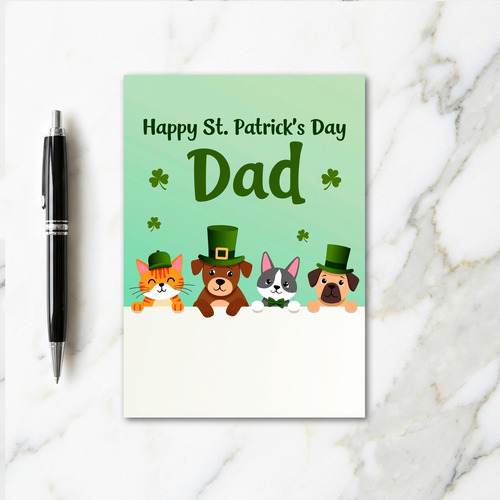 Striped Fur Happy St Patricks Card