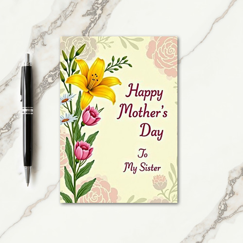 Striped Gentle Blossom Note Card