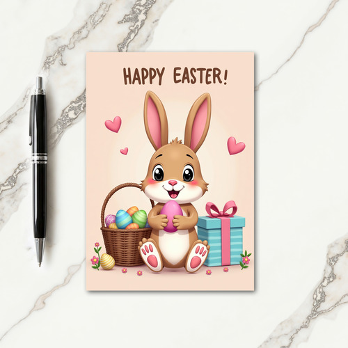 Striped Gift Happy Easter Card