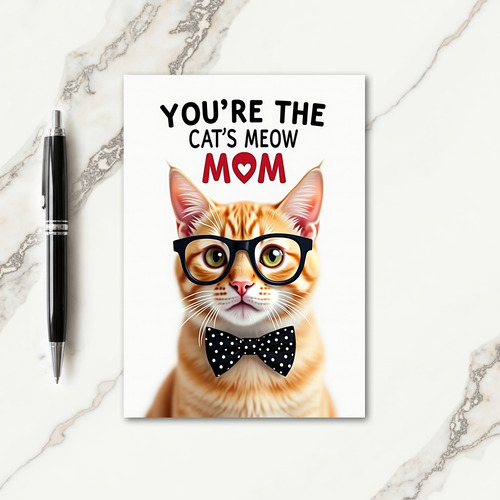 Striped Ginger Cat Mom Card
