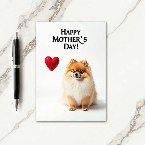 Striped Ginger Puppy Mothers Day Card