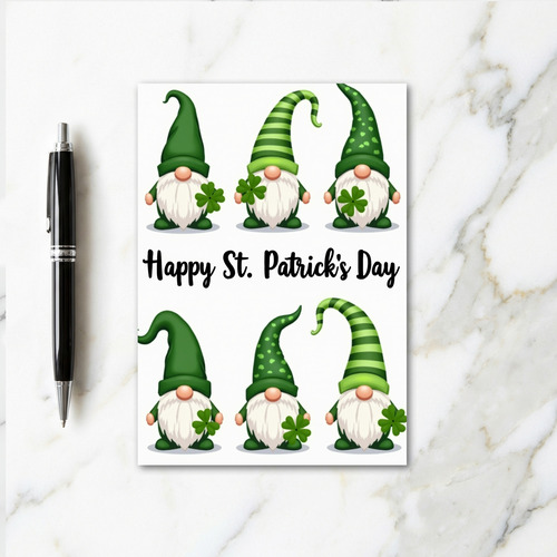 Striped Gnome St Patricks Card