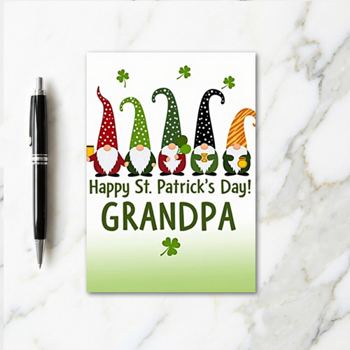 Striped Gnome St Patricks Day Card