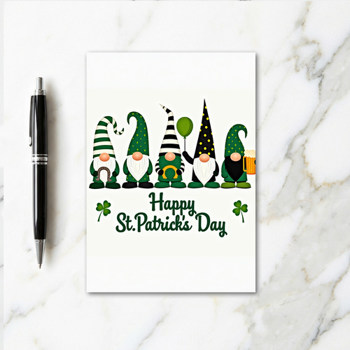 Striped Gnomes St Patricks Day Card