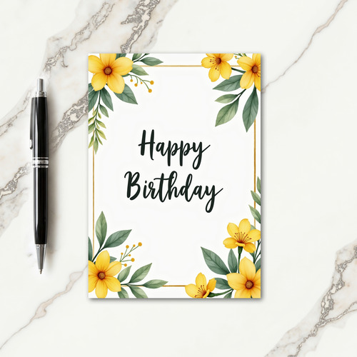 Striped Golden Bloom Card