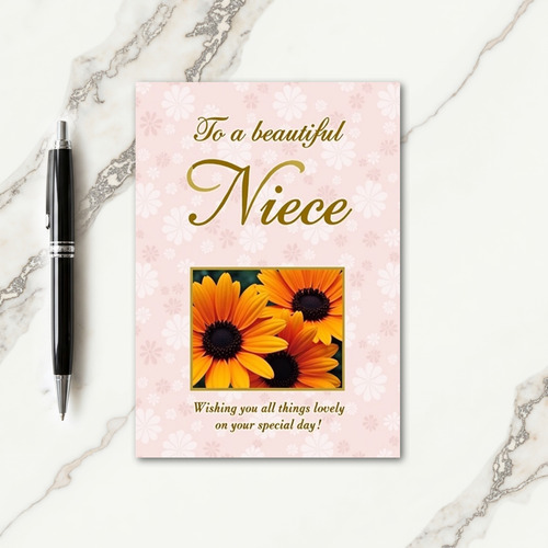Striped Golden Message Card