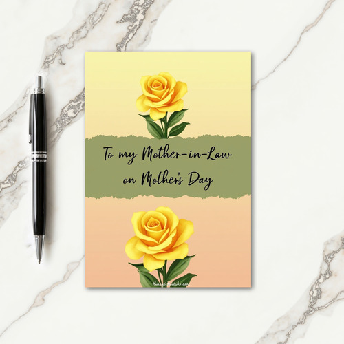 Striped Golden Yellow Flower Card