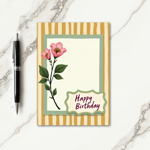 Striped Goldenrod Birthday Card