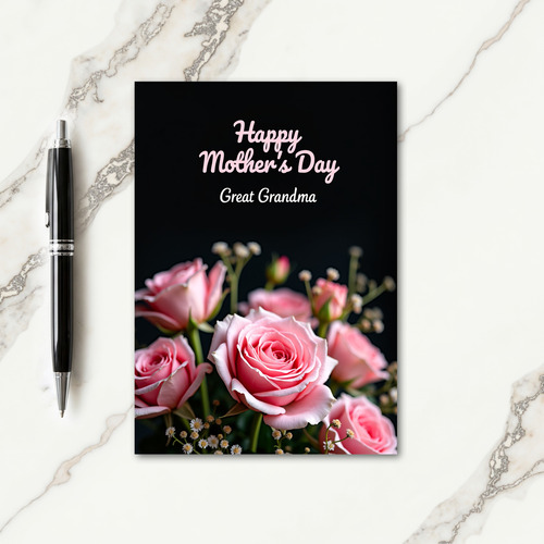 Striped Great Grandma Floral Card