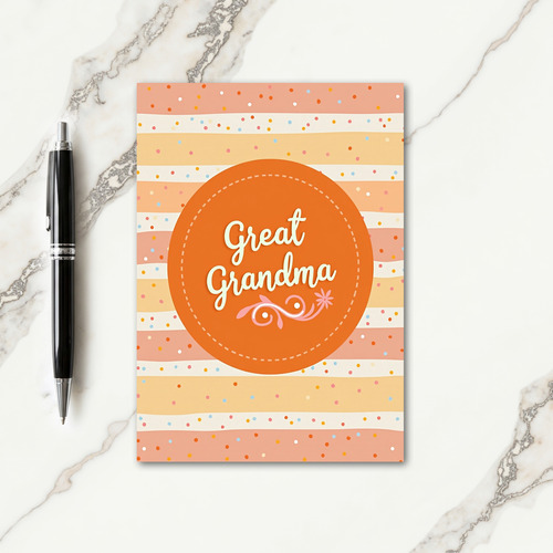 Striped Great Grandmas Day Card