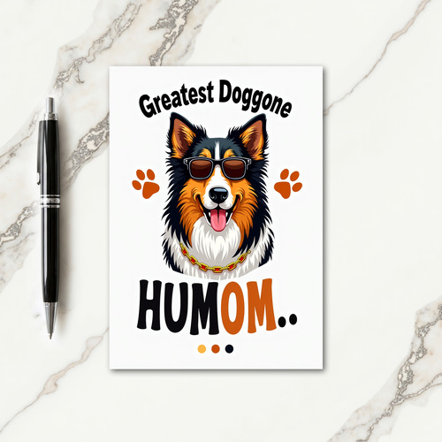 Striped Greatest Humom Dog Card