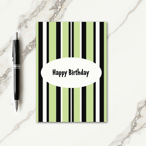 Striped Green Birthday Card