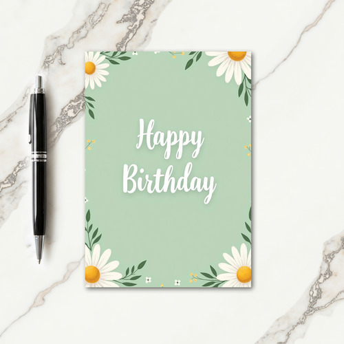 Striped Green Daisy Card