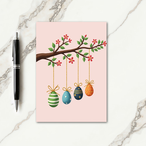 Striped Hanging Ornaments Card