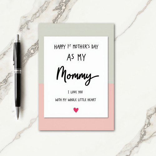 Striped Happy 1St Mothers Day Card