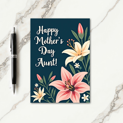 Striped Happy Aunt Day Card