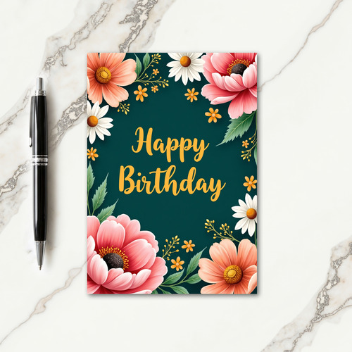 Striped Happy Birthday Card