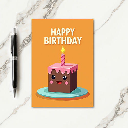 Striped Happy Cake Card