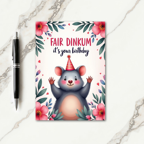 Striped Happy Creature Card