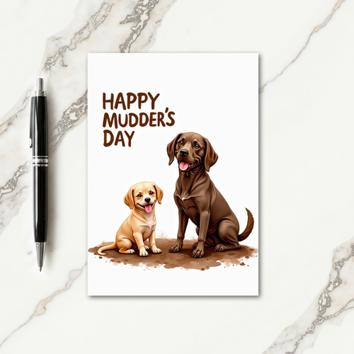 Striped Happy Dog Card