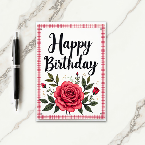 Striped Happy Floral Wish Card