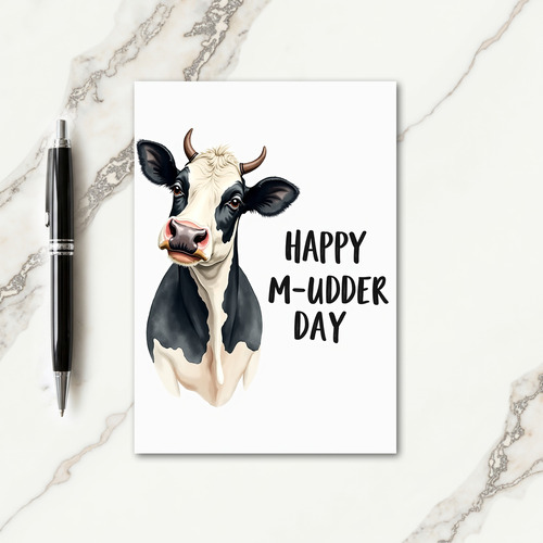 Striped Happy M Udder Day Card
