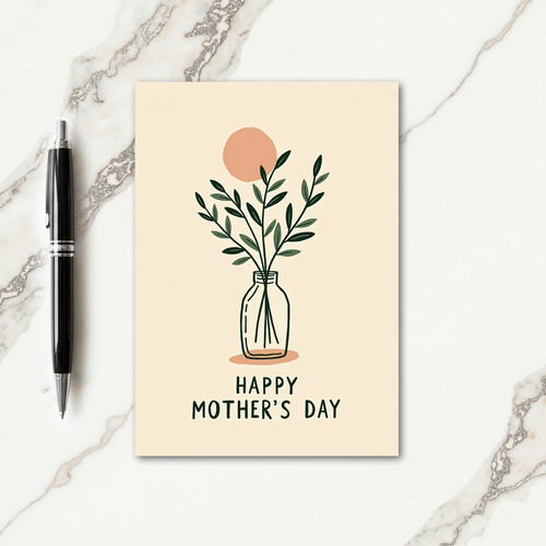 Striped Happy Moms Day Card
