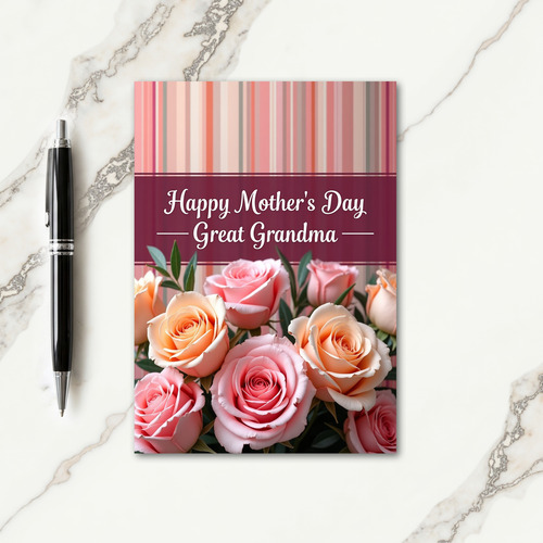 Striped Happy Mothers Day Grandma Card