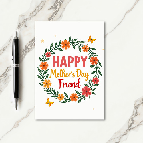 Striped Happy Mothers Friend Card