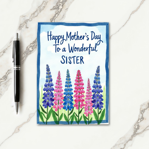 Striped Happy Mothers Sister Card