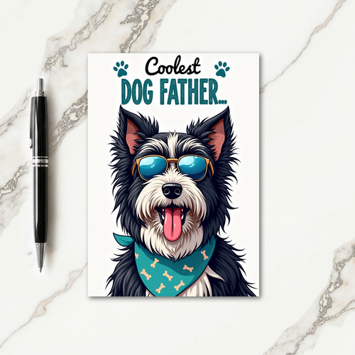 Striped Happy Pup Portrait Card