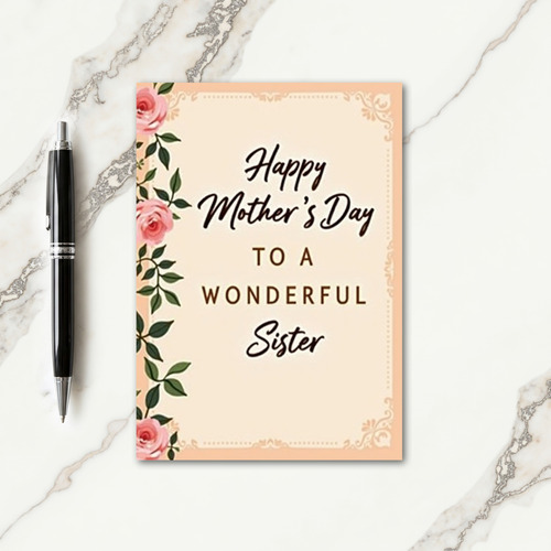 Striped Happy Wonderful Sister Card